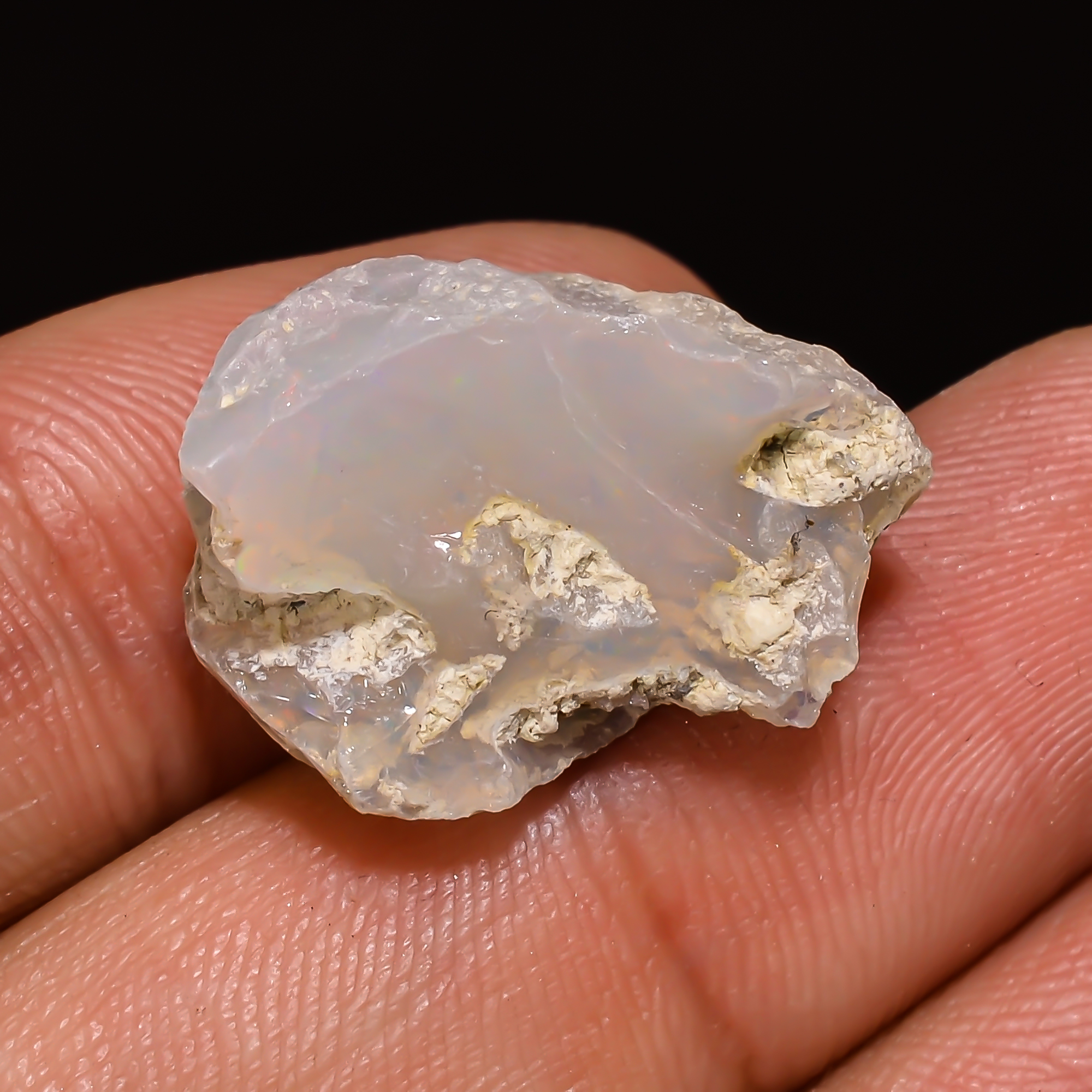 11.65 Cts Natural Ethiopian Opal Jumbo Fire Rough Gemstone 13x19x12 mm BD72