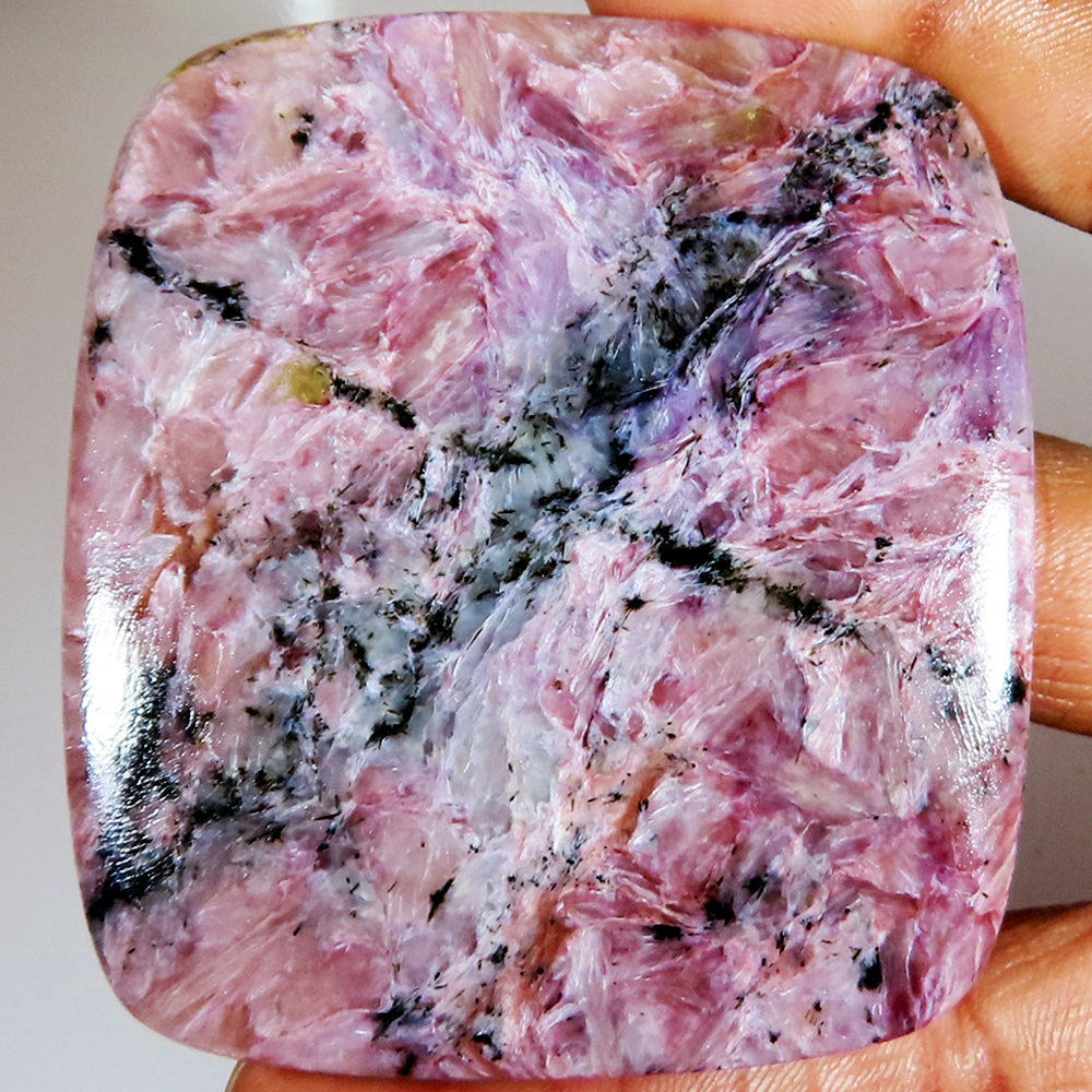 Natürlich Charoit Kissen Cabochon Lose Edelstein 317.55 Karat (65 x 71 X 06 MM) - Bild 1 von 7
