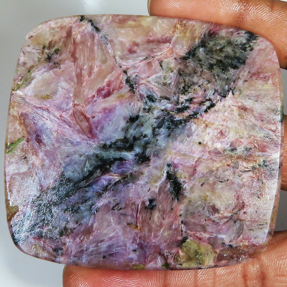Natürlich Charoit Kissen Cabochon Lose Edelstein 317.55 Karat (65 x 71 X 06 MM) - Bild 2 von 7
