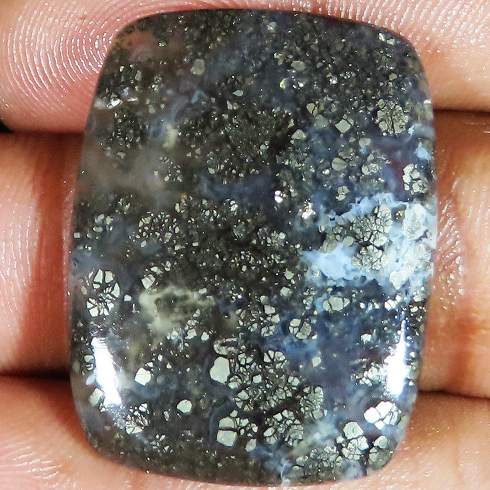 natural MARCASITE cushion cabochon loose gemstone 37.80 Carat. (23 x 31 x 04 mm)